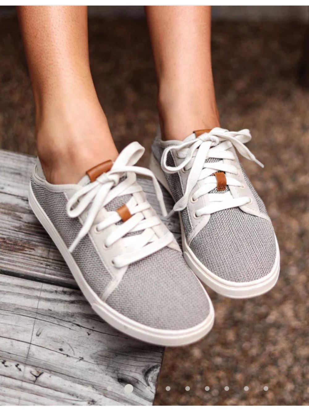 Olukai Pehuea Li Women's 8 Lightweight Sneaker Tan Lace Up Casual Travel NWT